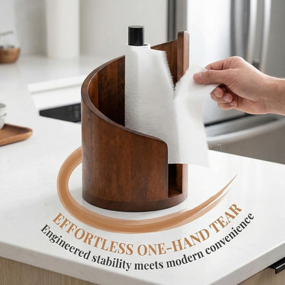Yamagata Tissue Holder for Countertop Use, Made of Mango Wood, Sturdy and Stable, Rustic Style Decoration for Kitchen, Bathroom, or Dining Table