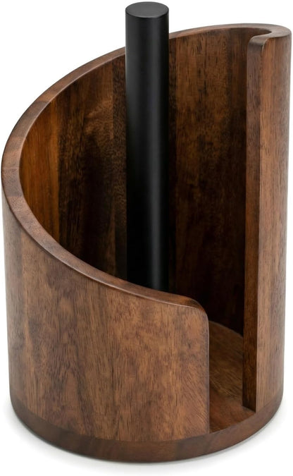Yamagata Tissue Holder for Countertop Use, Made of Mango Wood, Sturdy and Stable, Rustic Style Decoration for Kitchen, Bathroom, or Dining Table